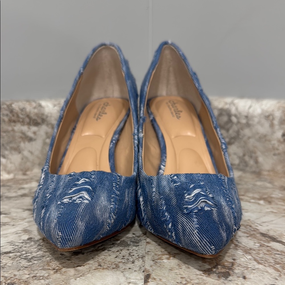 Chase + Chloe Denim Blue Heels